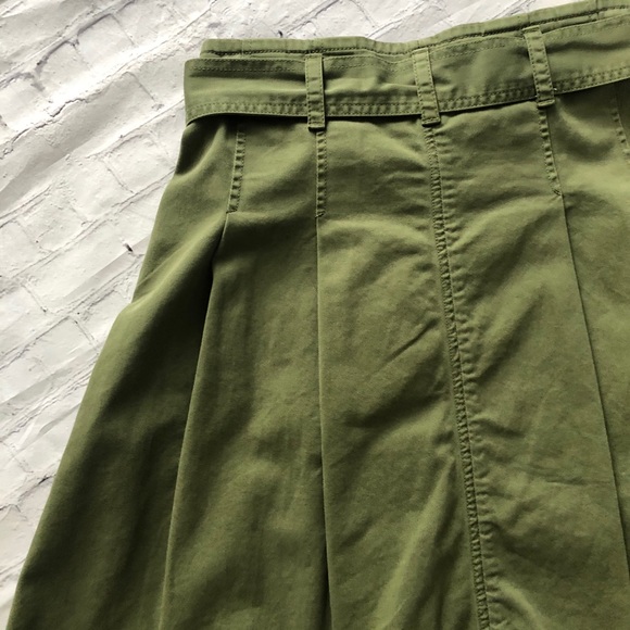 EUC! J. Crew Military Style Green Pleated Skirt 2 - Picture 9 of 12